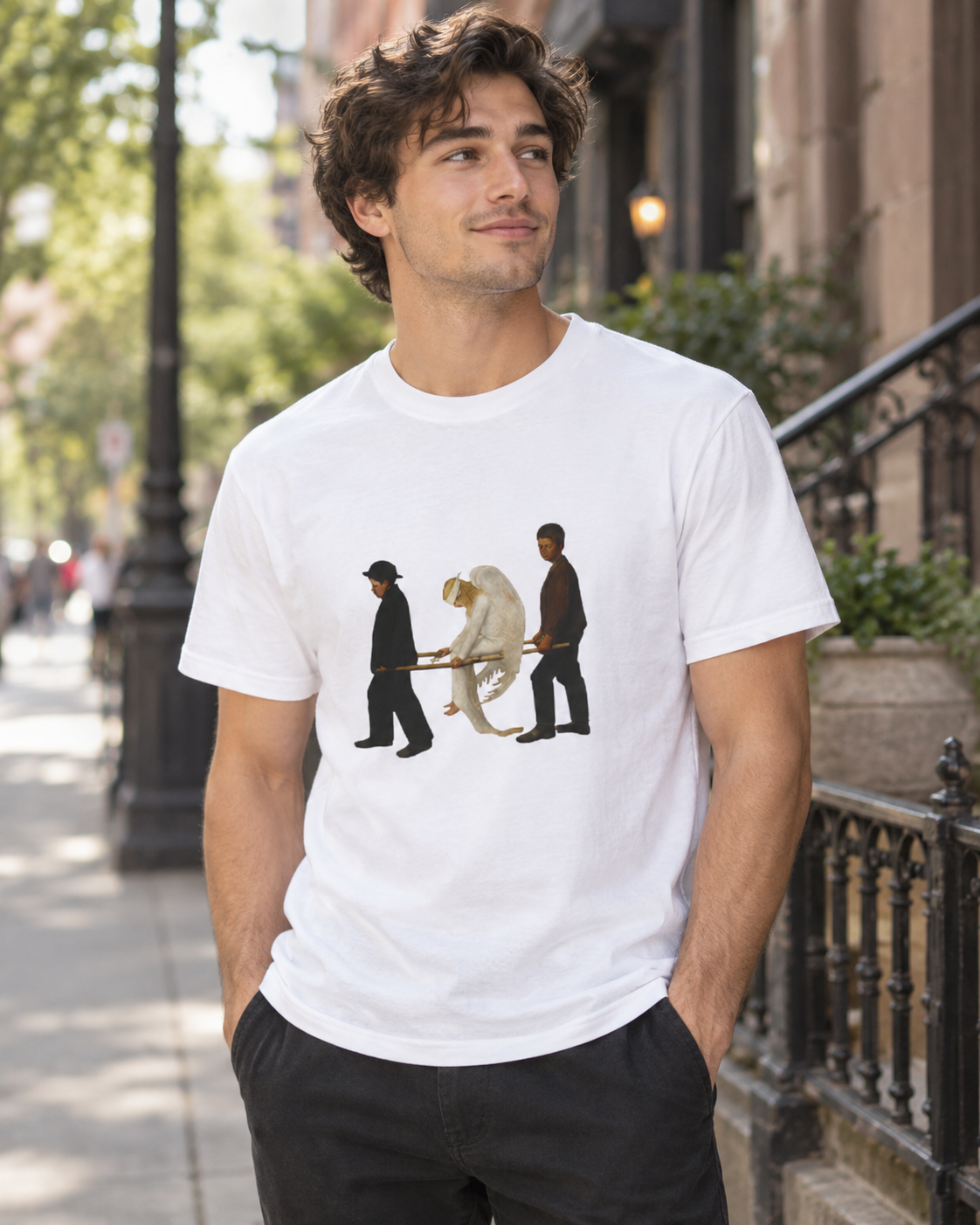 The Wounded Angel Hugo Simberg art T-shirt artwork by SepiaLore