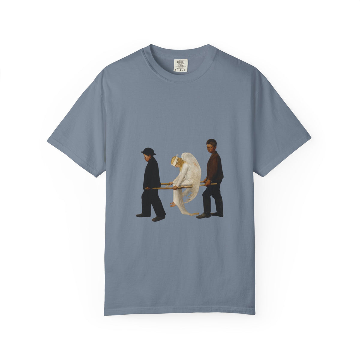 The Wounded Angel Hugo Simberg T-shirt in Blue Jean, garment-dyed unisex tee