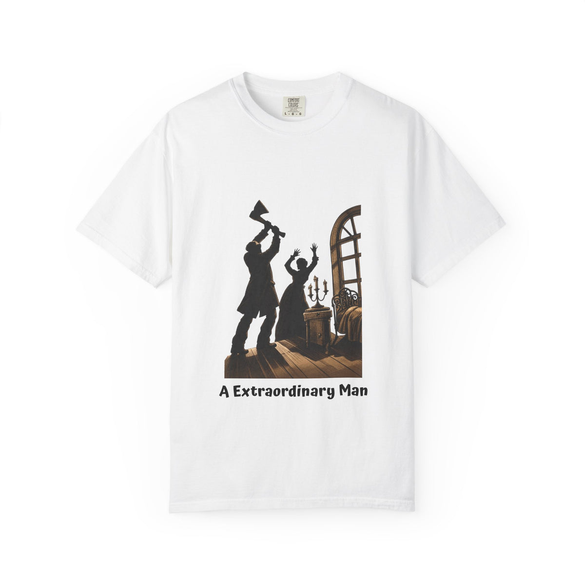 Crime and Punishment 'An Extraordinary Man' T-shirt in White, garment-dyed unisex tee