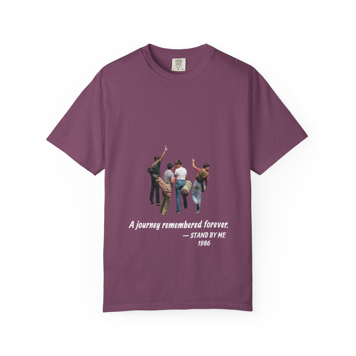 Stand by Me 1986 T-shirt in Berry, garment-dyed unisex tee