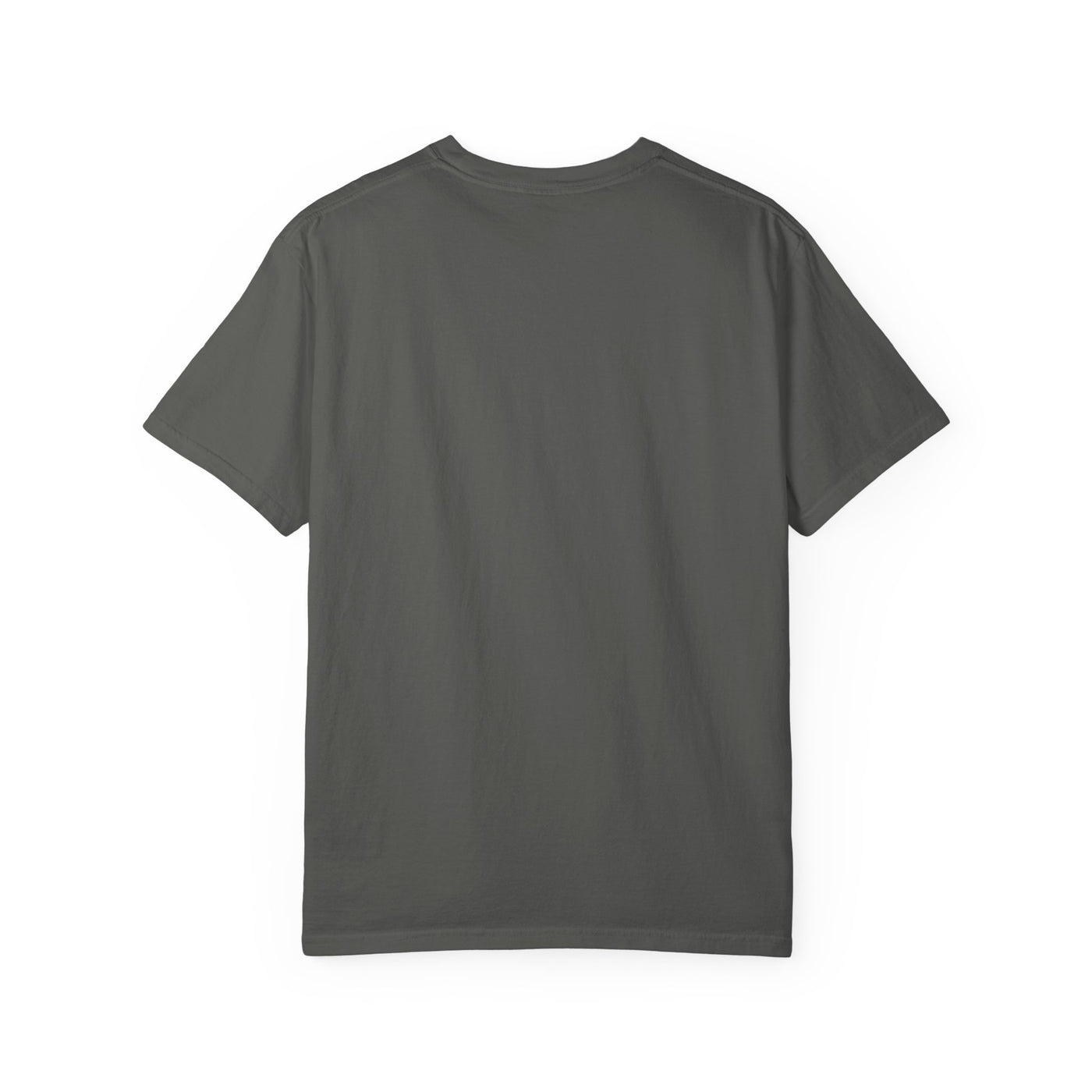 Orpheus and Eurydice mythology T-shirt with “One Last Look” classical illustration on a garment-dyed unisex T-shirt, product view
