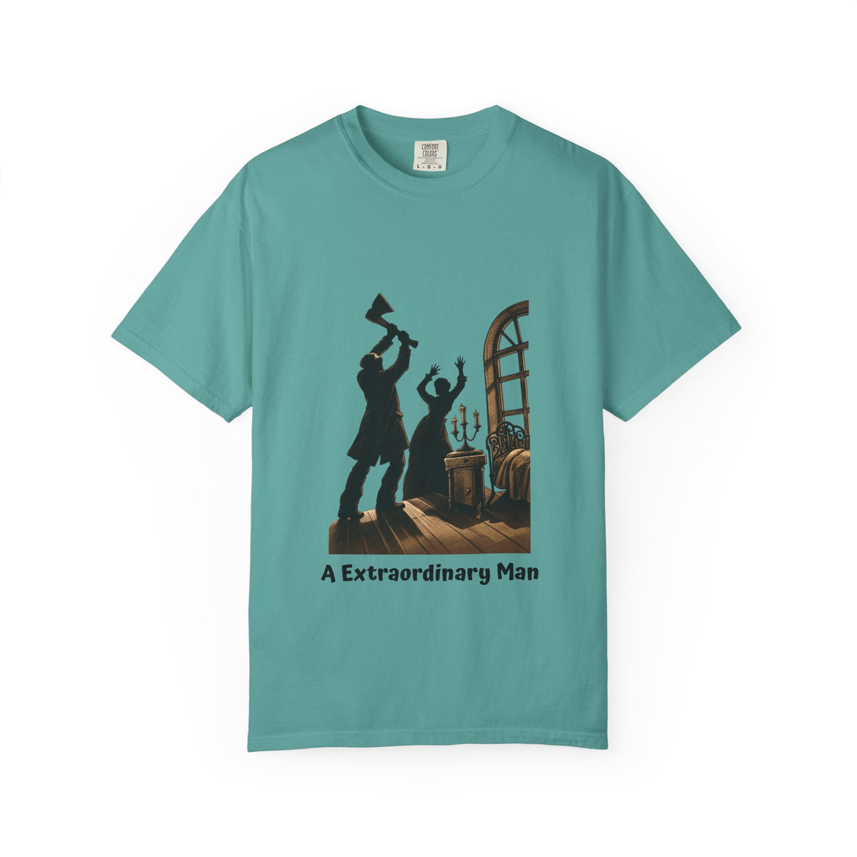 Crime and Punishment 'An Extraordinary Man' T-shirt in Seafoam, garment-dyed unisex tee
