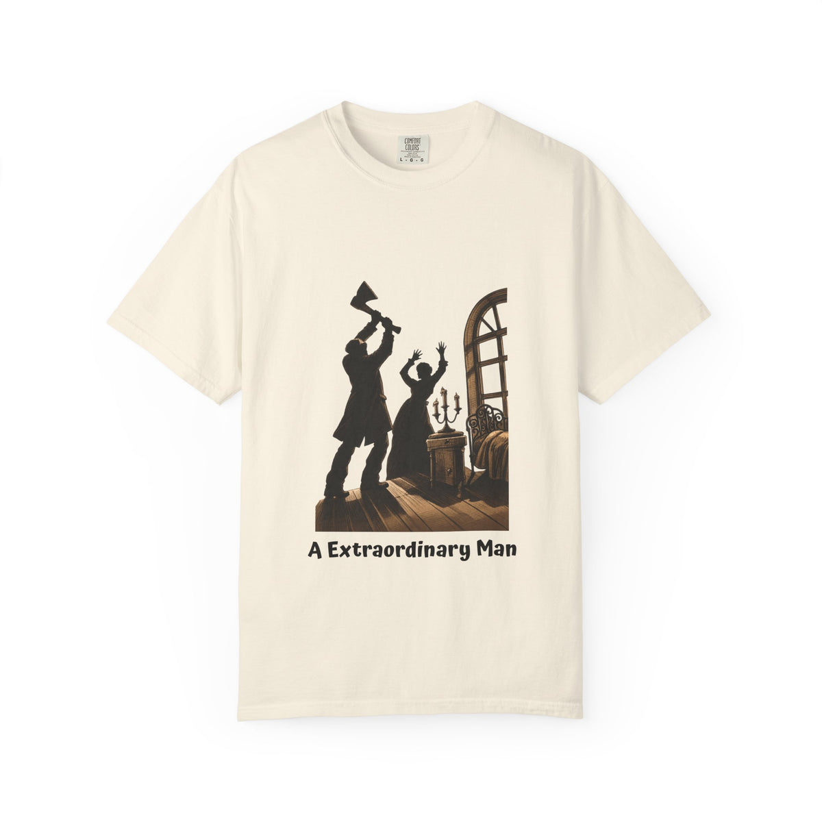 Crime and Punishment 'An Extraordinary Man' T-shirt in Ivory, garment-dyed unisex tee