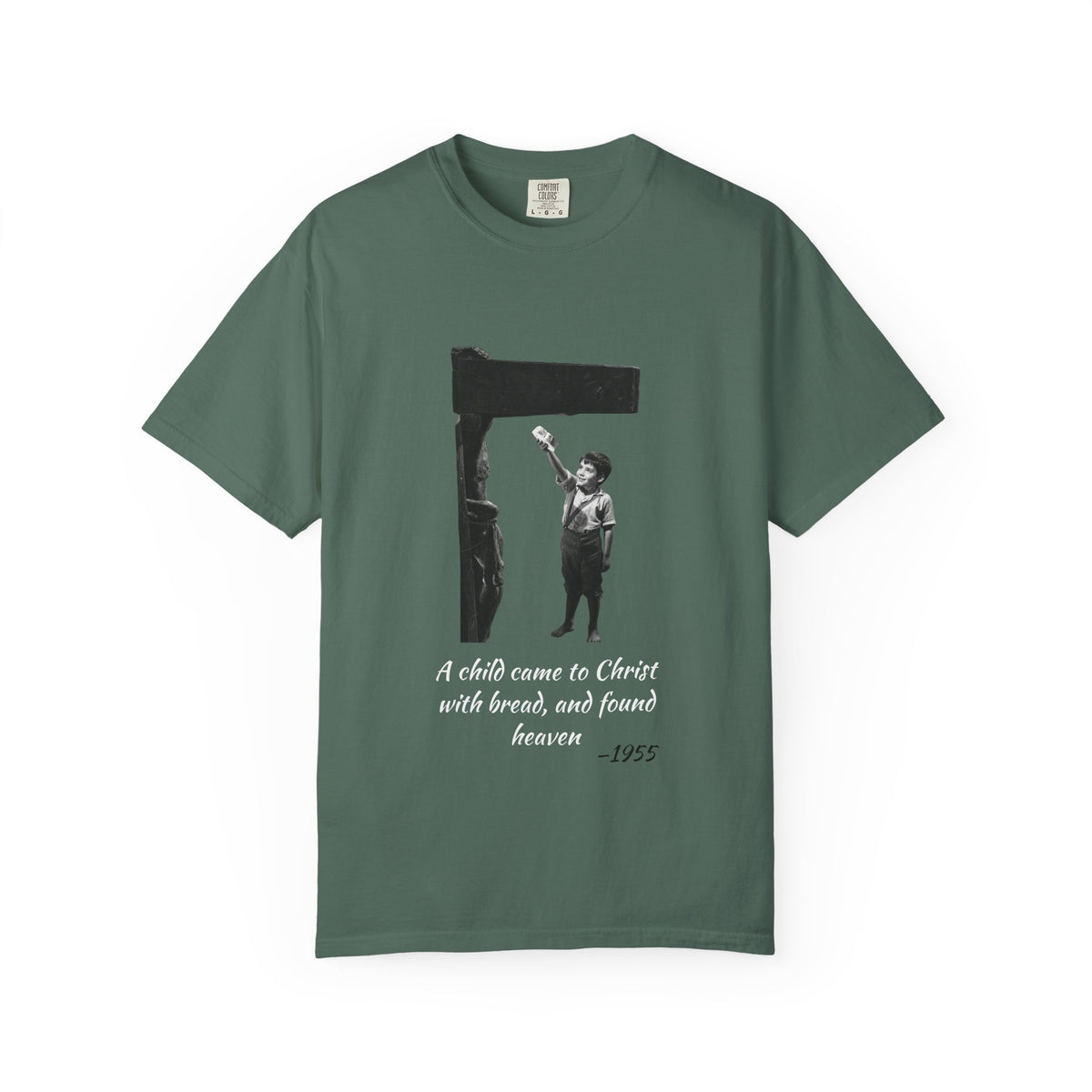 Marcelino Bread and Wine T-shirt in Blue Spruce, garment-dyed unisex tee