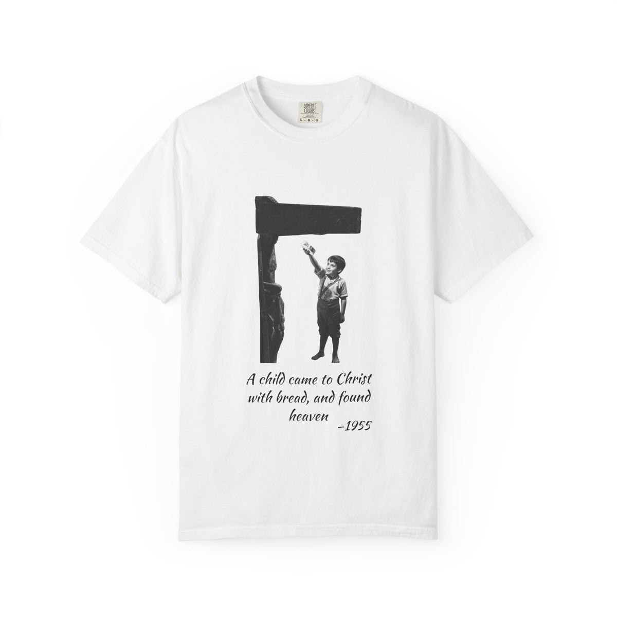 Marcelino Bread and Wine T-shirt in White, garment-dyed unisex tee