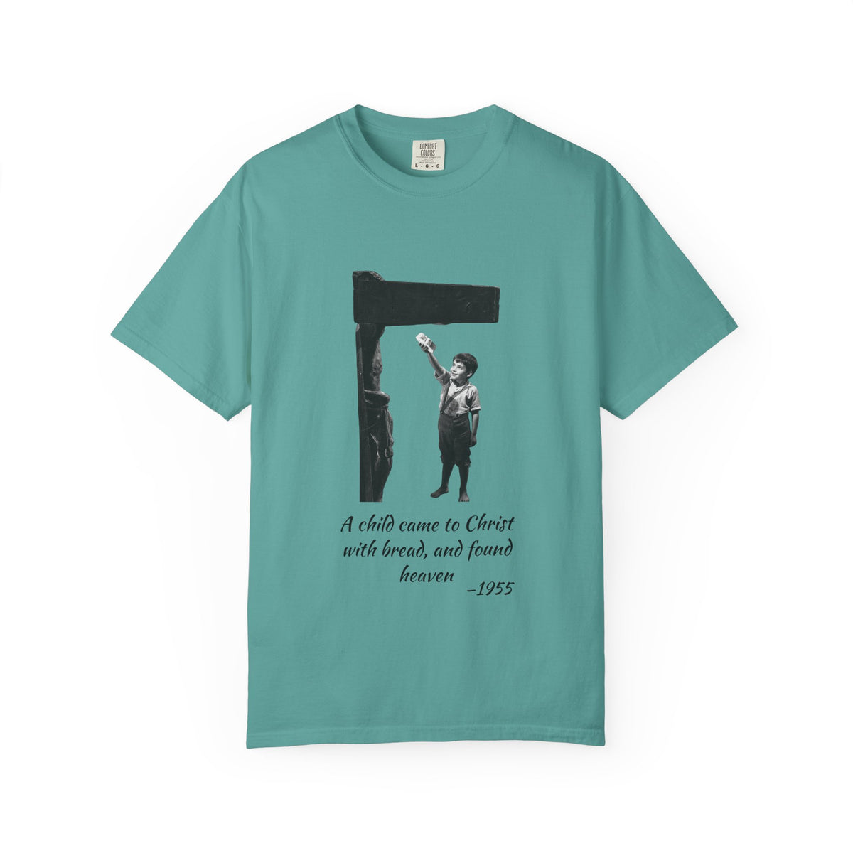 Marcelino Bread and Wine T-shirt in Seafoam, garment-dyed unisex tee