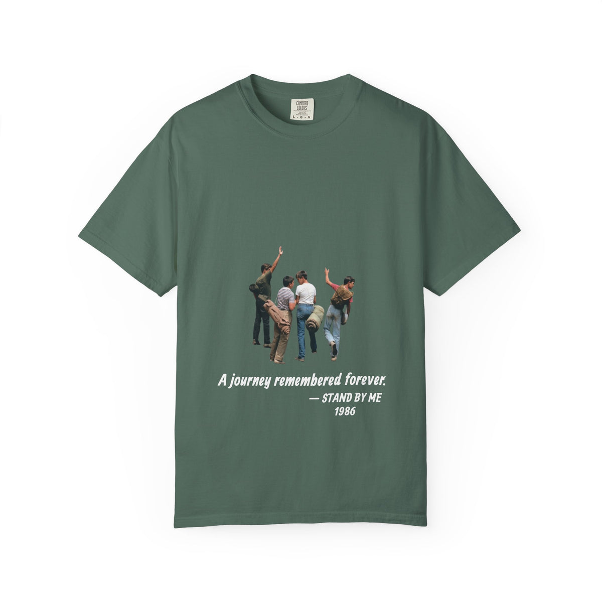 Stand by Me 1986 T-shirt in Blue Spruce, garment-dyed unisex tee
