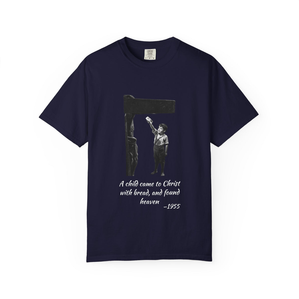 Marcelino Bread and Wine T-shirt in True Navy, garment-dyed unisex tee