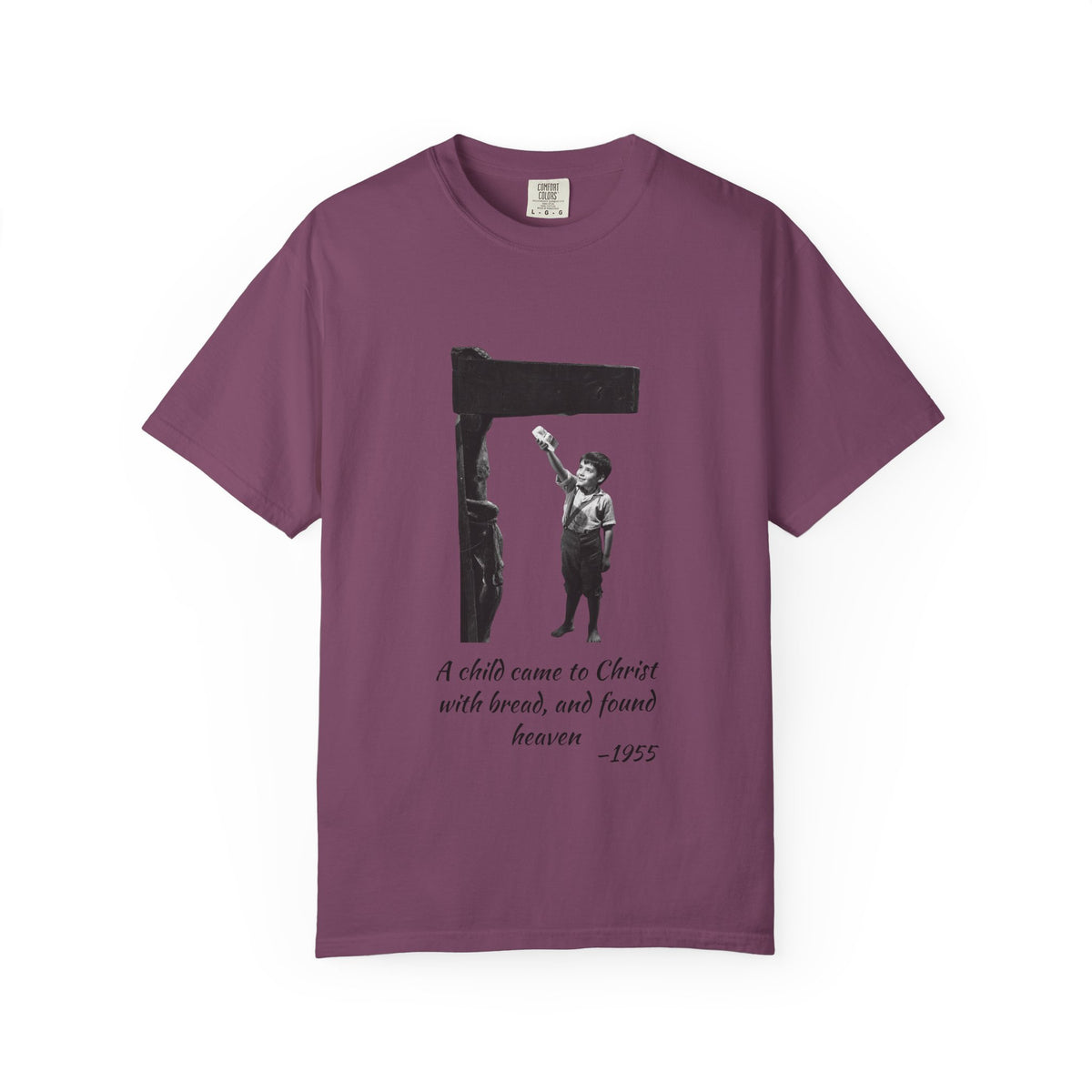 Marcelino Bread and Wine T-shirt in Berry, garment-dyed unisex tee