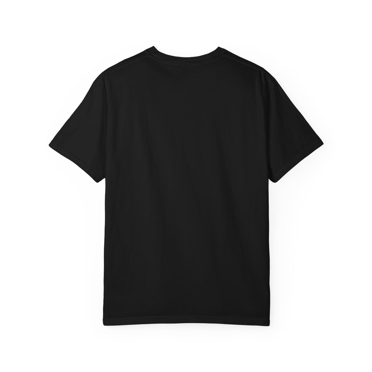 Orpheus and Eurydice mythology T-shirt with “One Last Look” classical illustration on a garment-dyed unisex T-shirt, product view