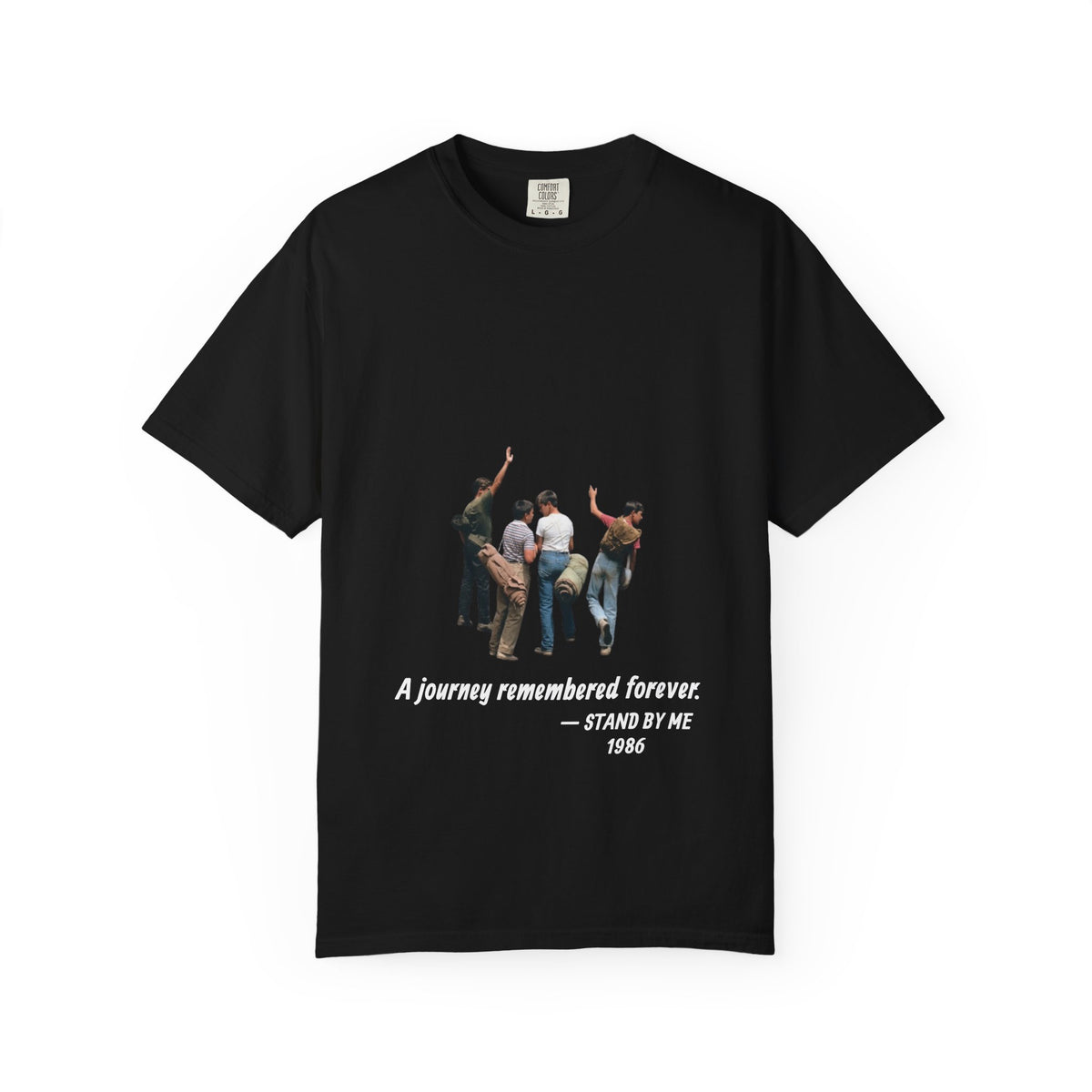 Stand by Me 1986 T-shirt in Black, garment-dyed unisex tee
