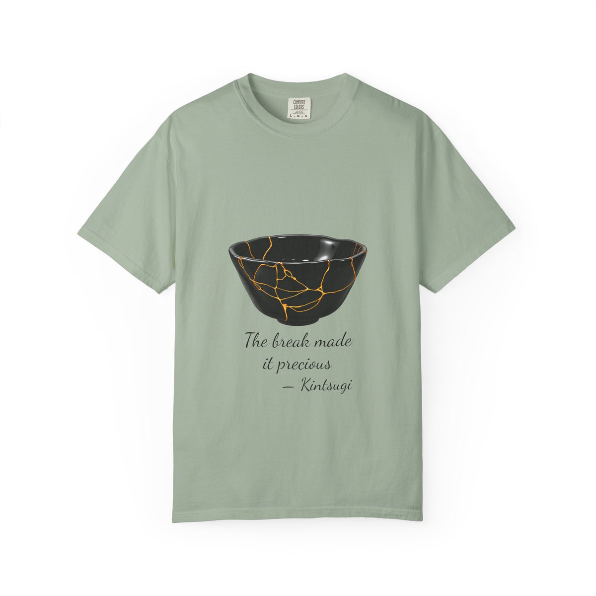 Kintsugi 'The break made it precious' T-shirt in Bay, garment-dyed unisex tee