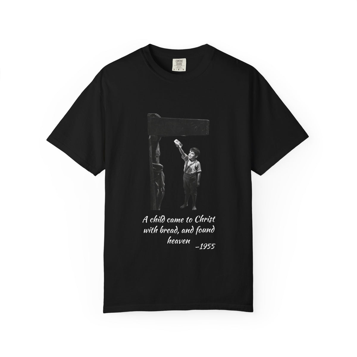 Marcelino Bread and Wine T-shirt in Black, garment-dyed unisex tee