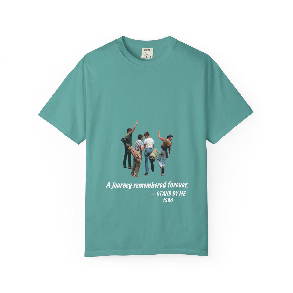 Stand by Me 1986 T-shirt in Seafoam, garment-dyed unisex tee