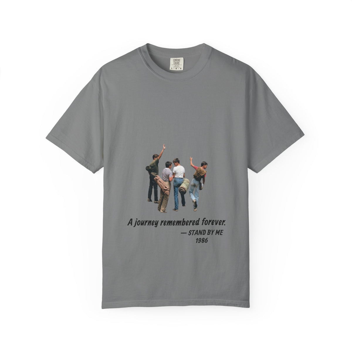 Stand by Me 1986 T-shirt in Grey, garment-dyed unisex tee