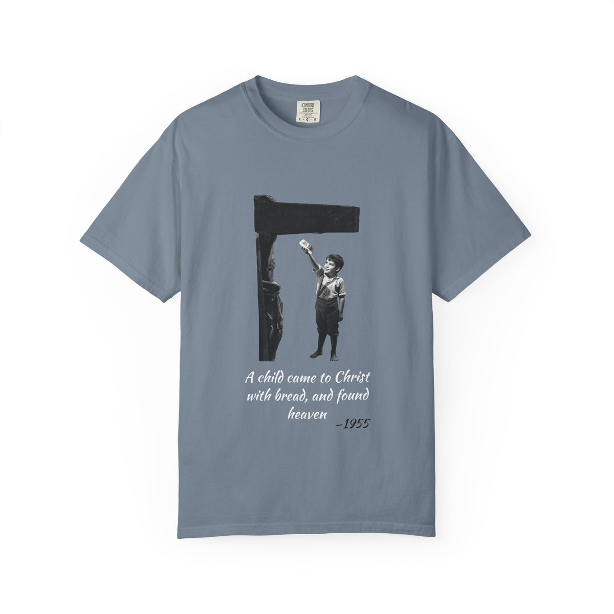 Marcelino Bread and Wine T-shirt in Blue Jean, garment-dyed unisex tee