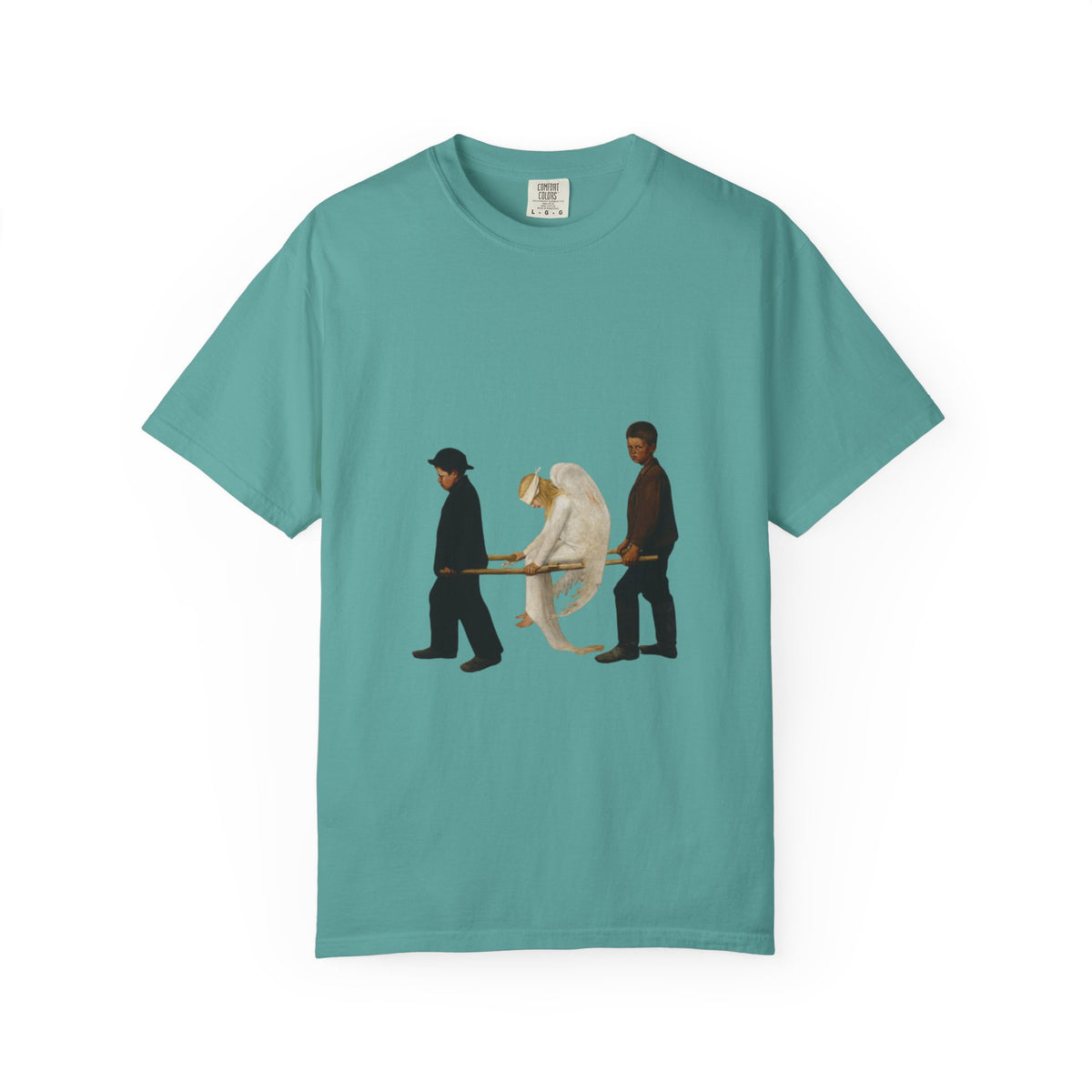 The Wounded Angel Hugo Simberg T-shirt in Seafoam, garment-dyed unisex tee
