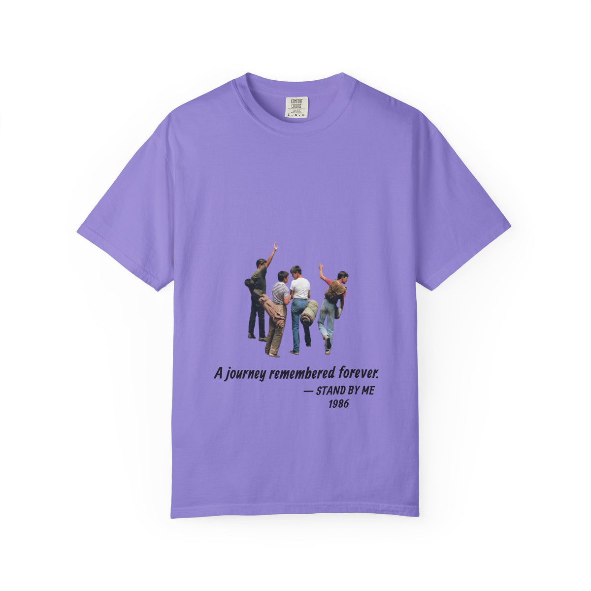 Stand by Me 1986 T-shirt in Violet, garment-dyed unisex tee