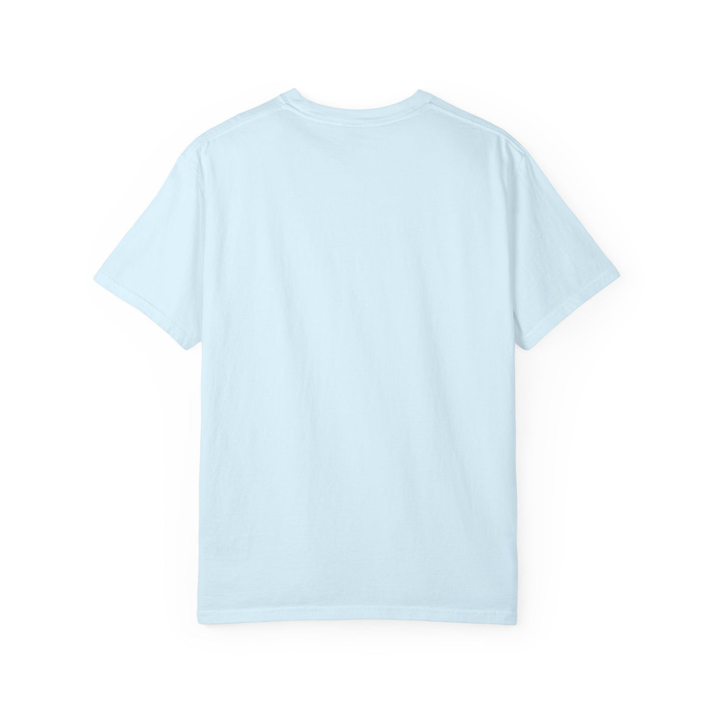 Orpheus and Eurydice mythology T-shirt with “One Last Look” classical illustration on a garment-dyed unisex T-shirt, product view