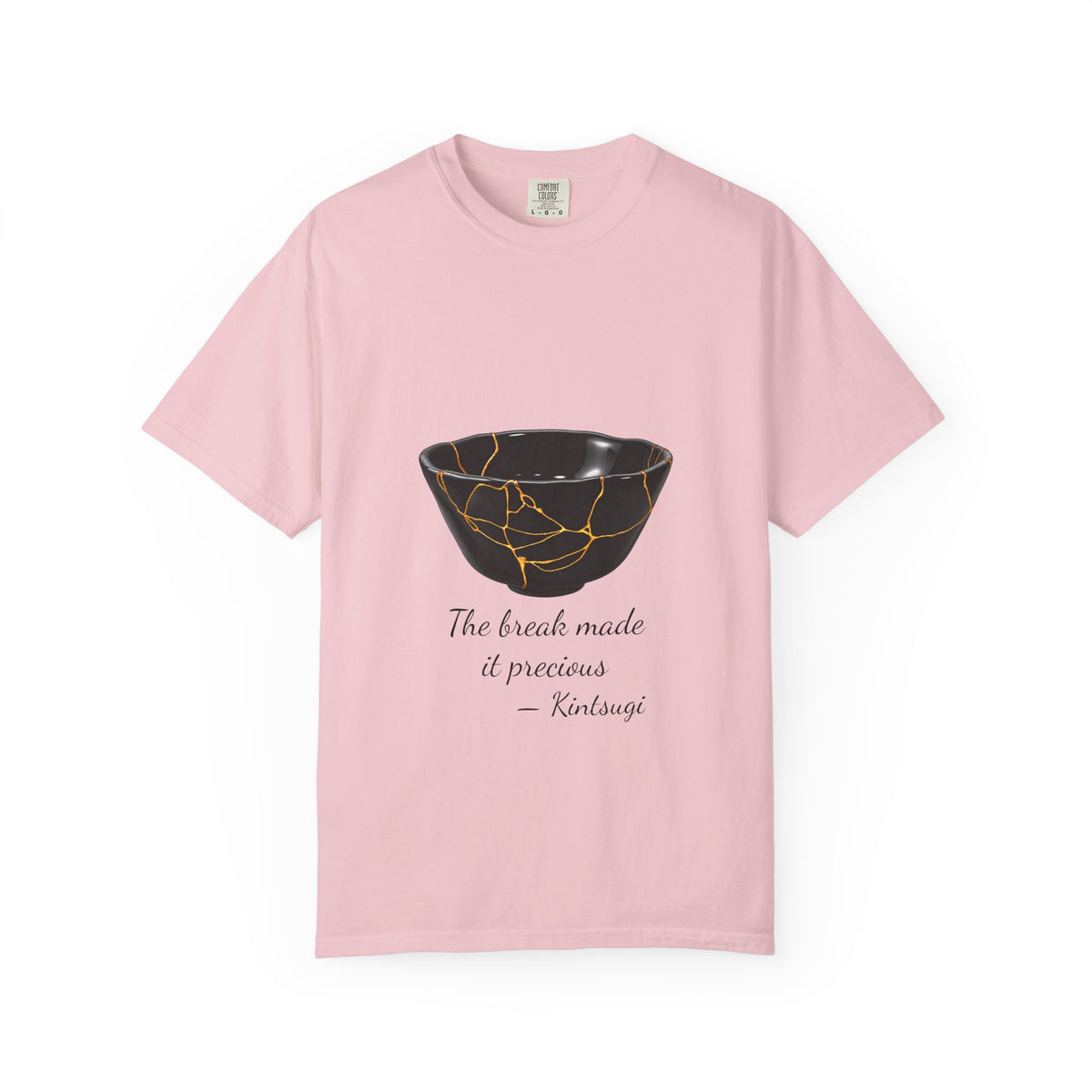 Kintsugi 'The break made it precious' T-shirt in Blossom, garment-dyed unisex tee