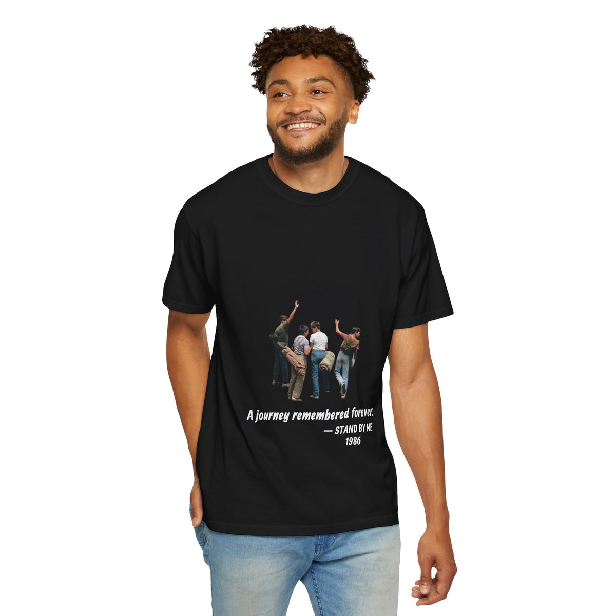 Stand by Me 1986 T-shirt in Black on a model